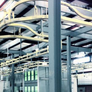 Overhead conveyor for moving items above floor space to improve layout and safety - conveyor supplies africa