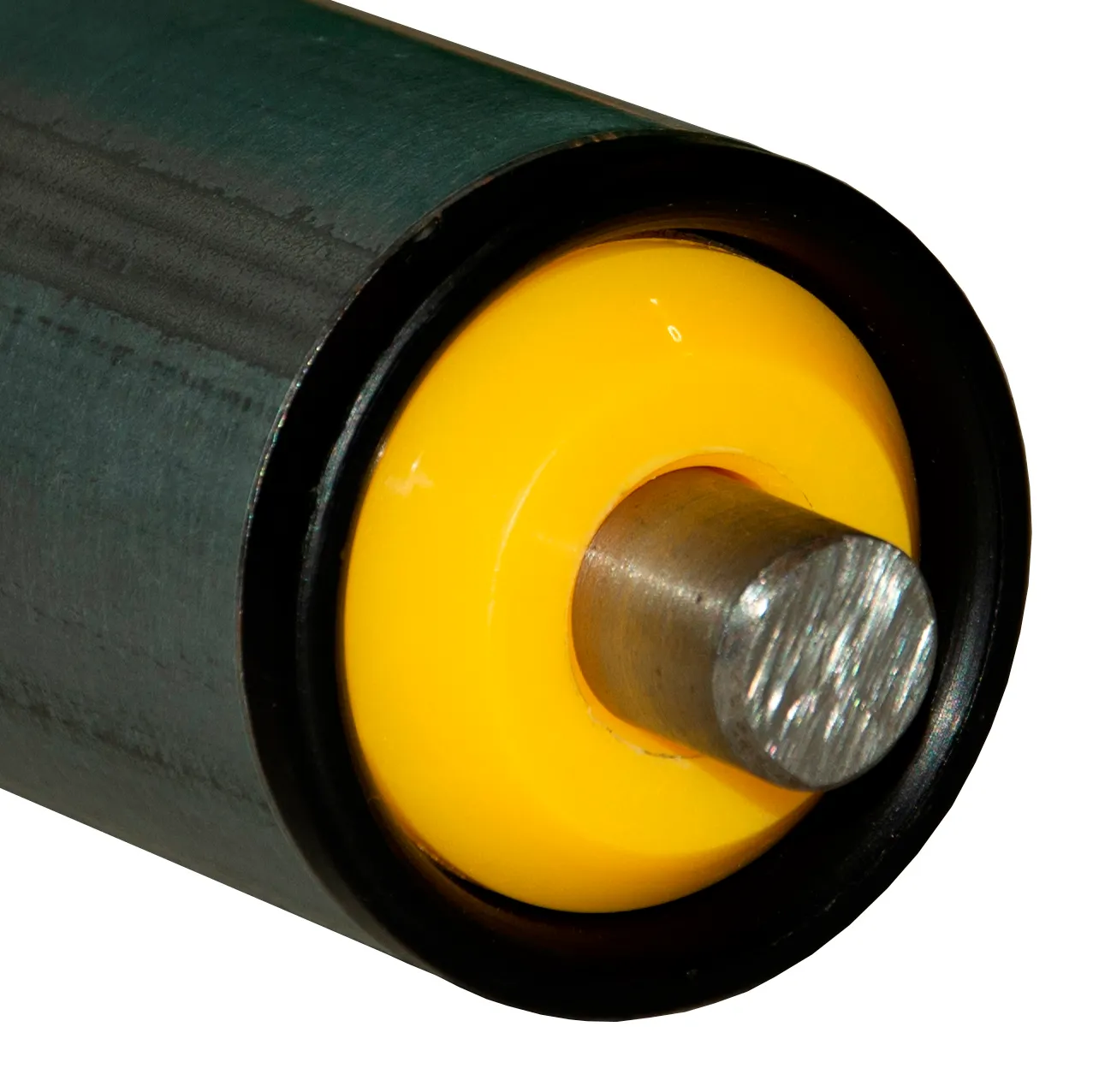 Roller and shaft detail for maintenance-friendly gravity lanes