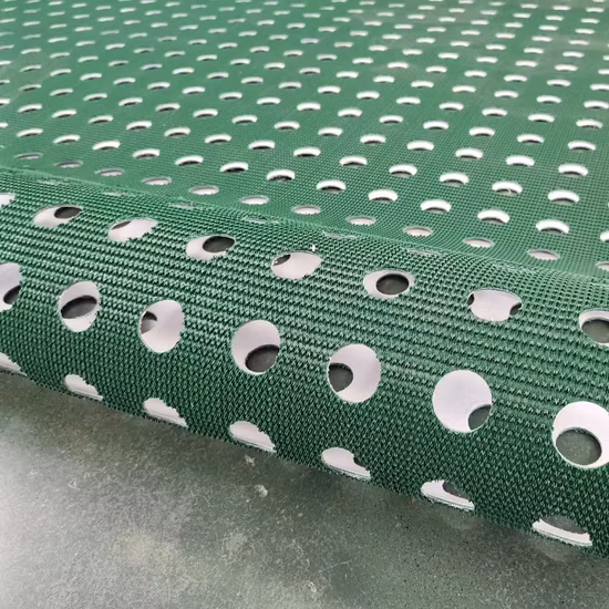 Perforated belt for vacuum conveying