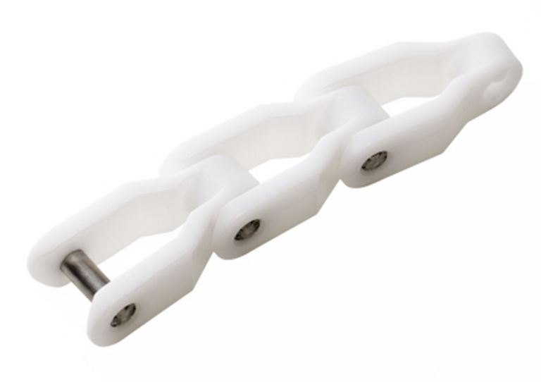 Plastic conveyor chain option for production conveying systems