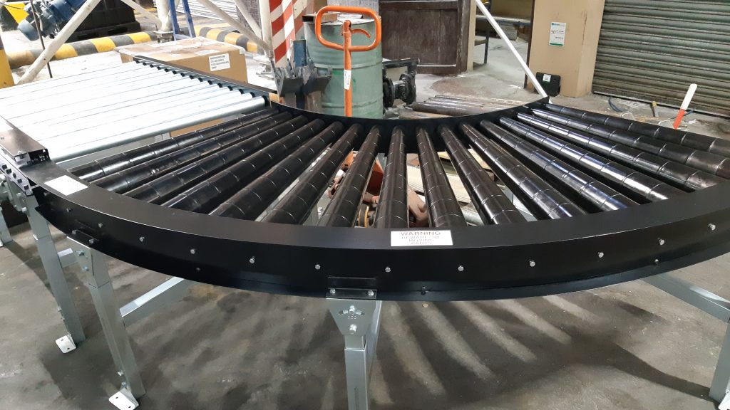 Gravity conveyor section with curve in the conveyor supplies africa gallery