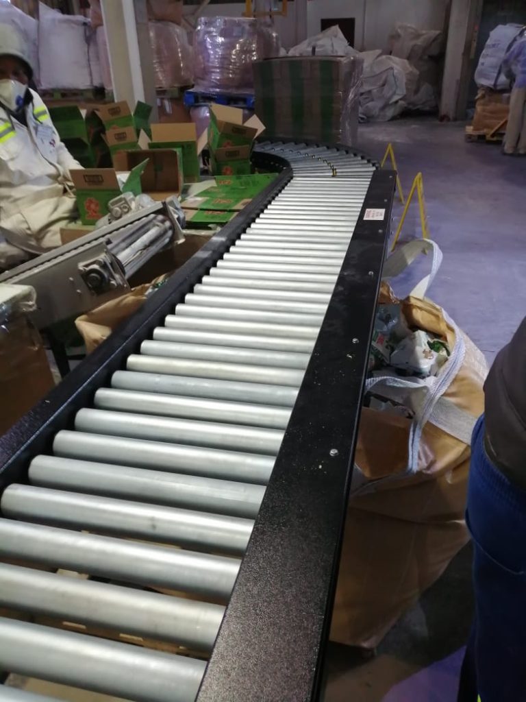 Curved roller conveyor section in the conveyor supplies africa gallery